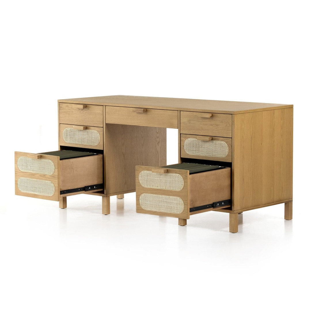 Alexis Executive Desk - Light Natural Cane