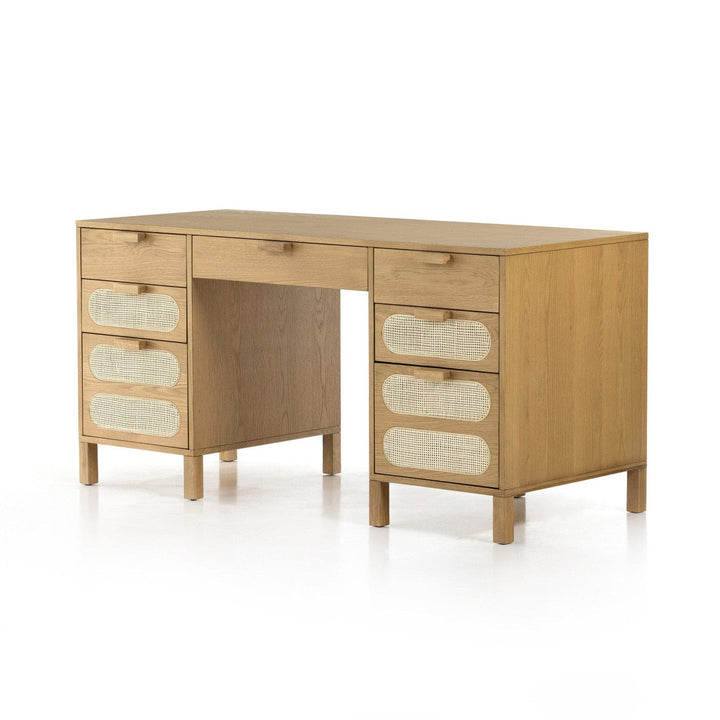 Alexis Executive Desk - Light Natural Cane