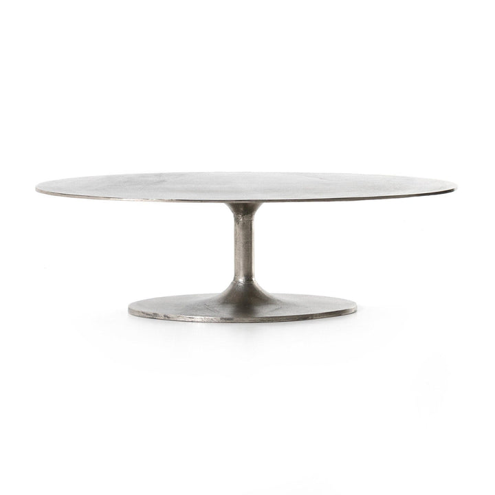 Simone Oval Coffee Table - Raw Antique Nickel
