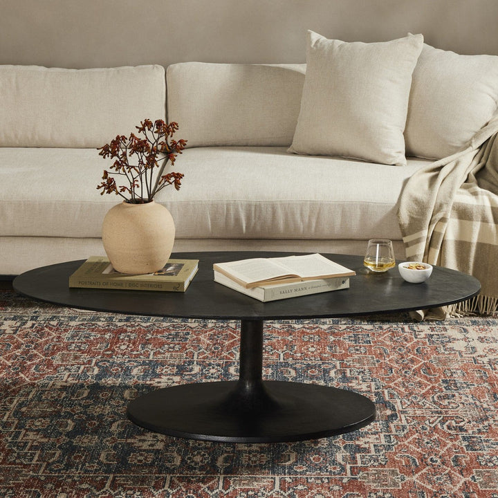 Sienna Oval Coffee Table - Raw Black