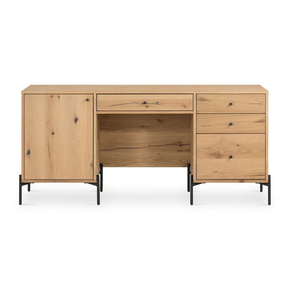 Edwin Executive Desk - Light Oak Resin – France & Son