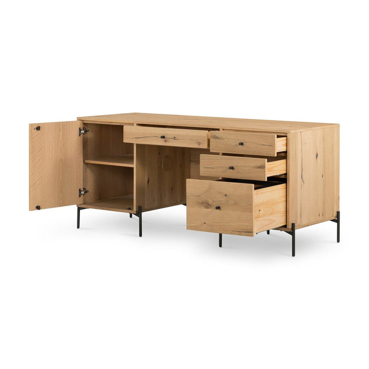 Easton Executive Desk - Light Oak Resin