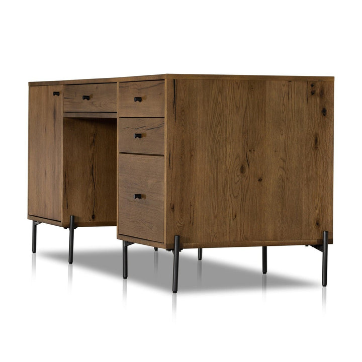 Easton Executive Desk - Amber Oak Resin