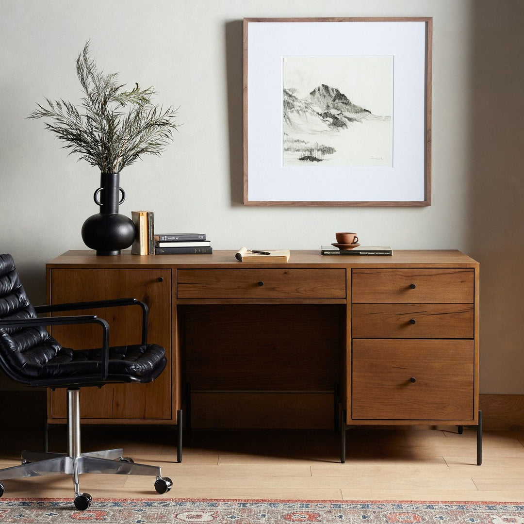 Easton Executive Desk - Amber Oak Resin