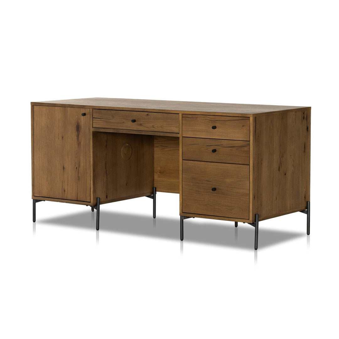 Easton Executive Desk - Amber Oak Resin