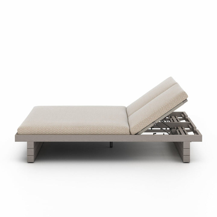 Lennox Outdoor Double Chaise, Weathered Grey - Faye Sand