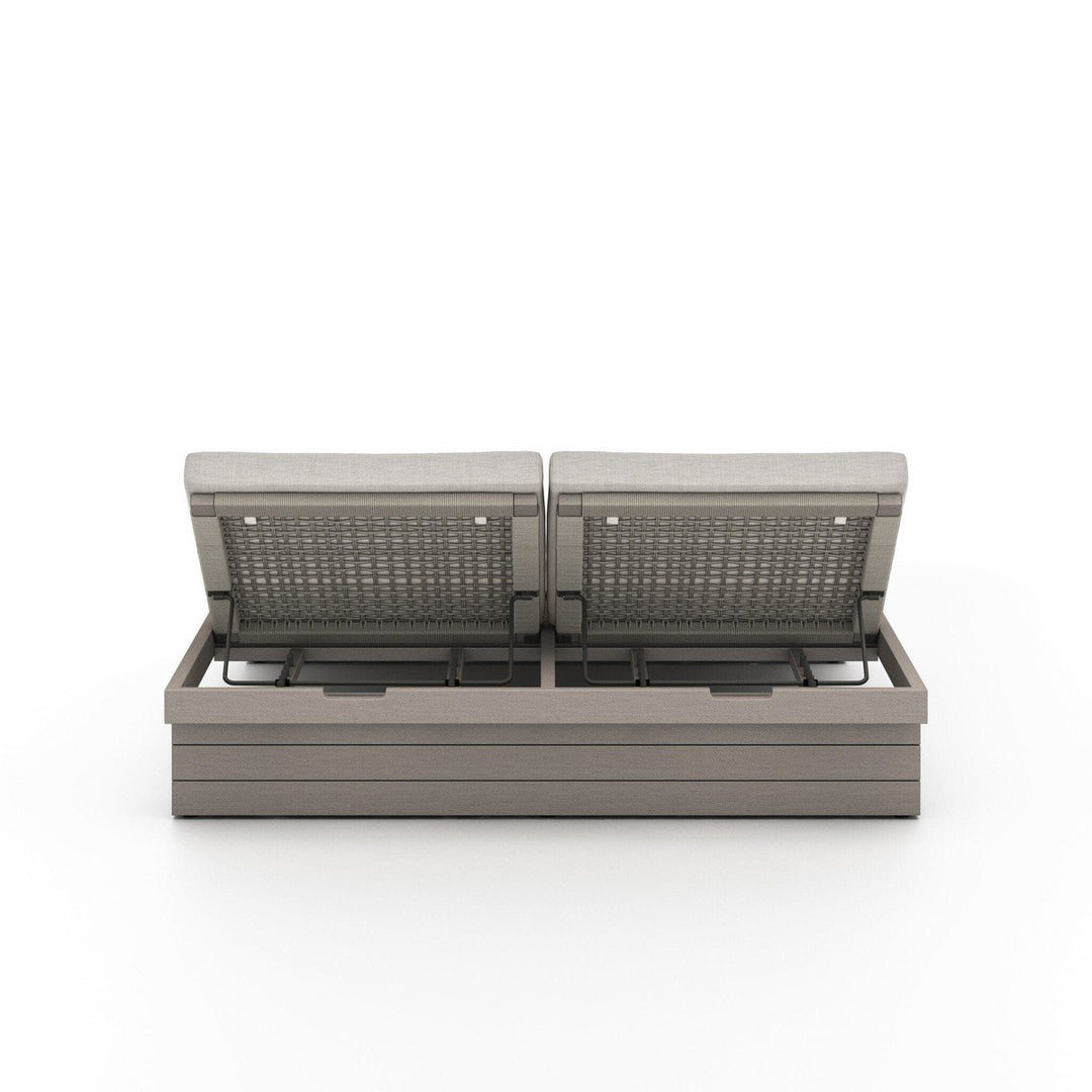 Lennox Outdoor Double Chaise, Weathered Grey - Venao Grey