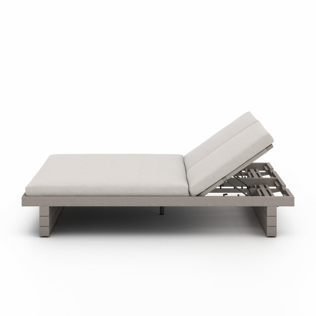 Lennox Outdoor Double Chaise, Weathered Grey - Venao Grey