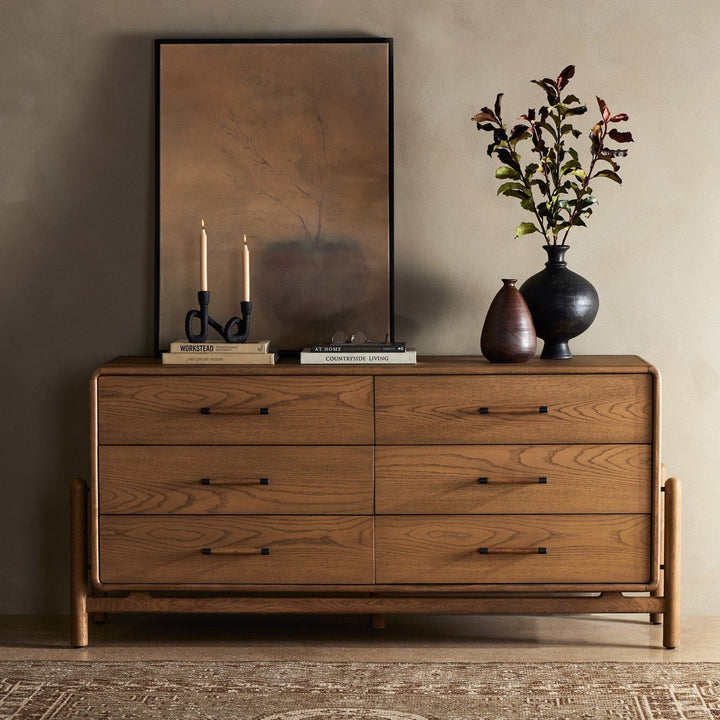 Charlotte 6 Drawer Dresser - Smoked Oak