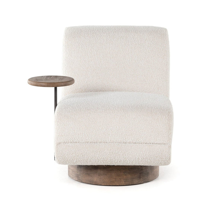 Blair Swivel Chair + Side Table - Knoll Natural