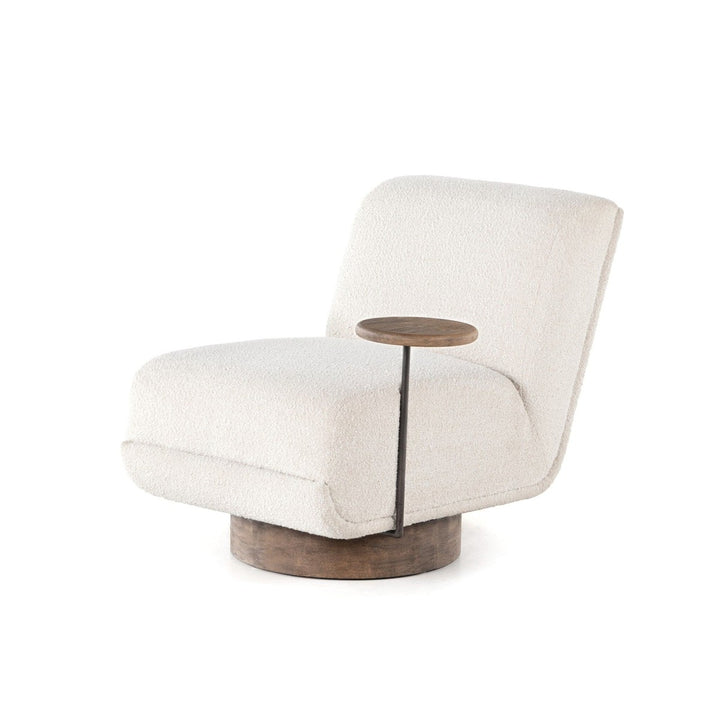 Blair Swivel Chair + Side Table - Knoll Natural