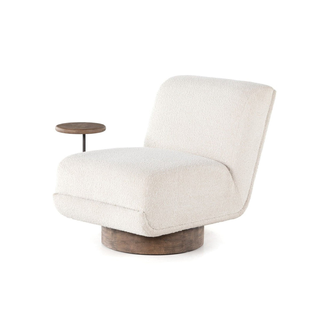 Blair Swivel Chair + Side Table - Knoll Natural