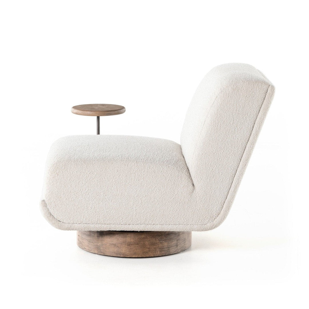 Blair Swivel Chair + Side Table - Knoll Natural