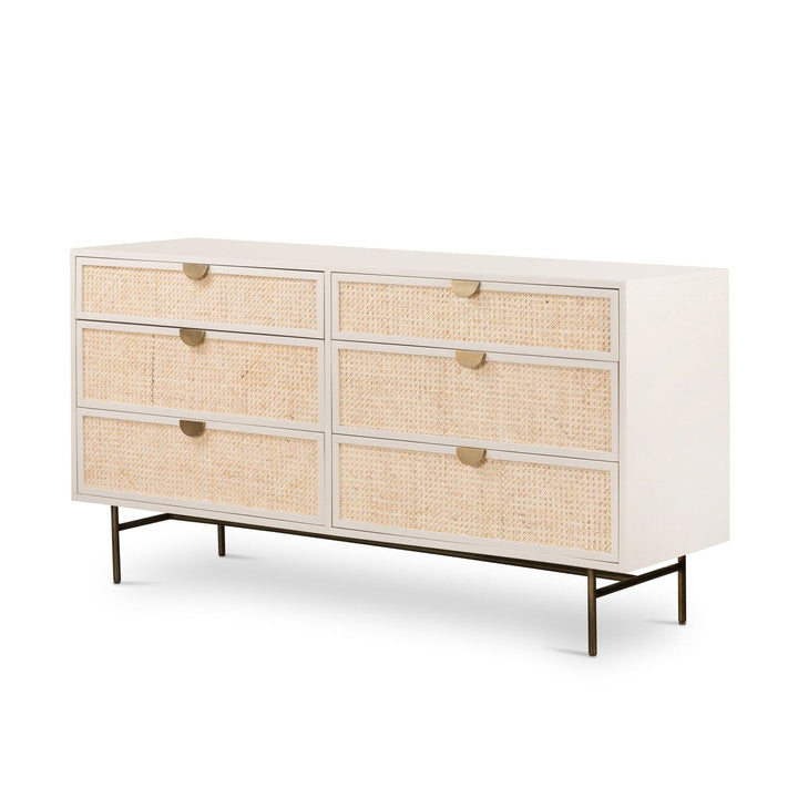 Vivienne 6 Drawer Dresser - Light Natural Cane