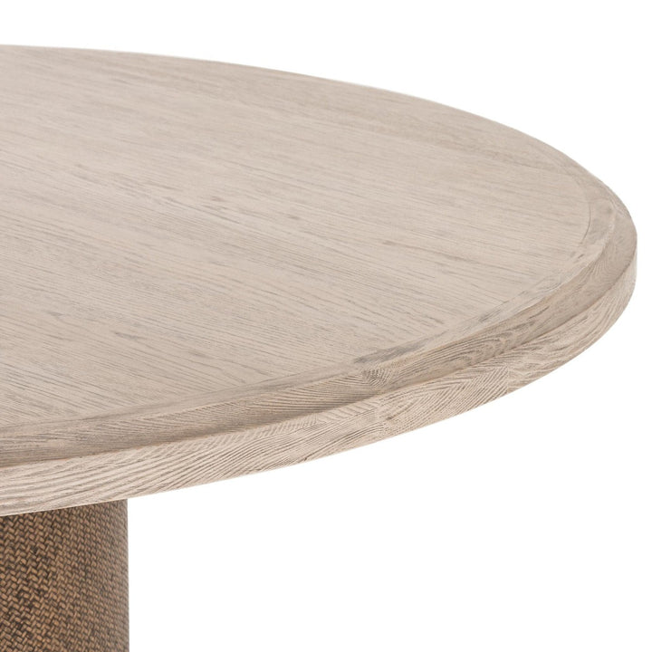 Kiara Round Dining Table - Weathered Blonde Oak