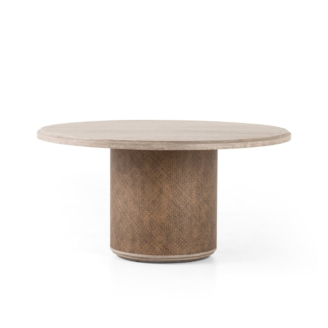 Kiara Round Dining Table - Weathered Blonde Oak