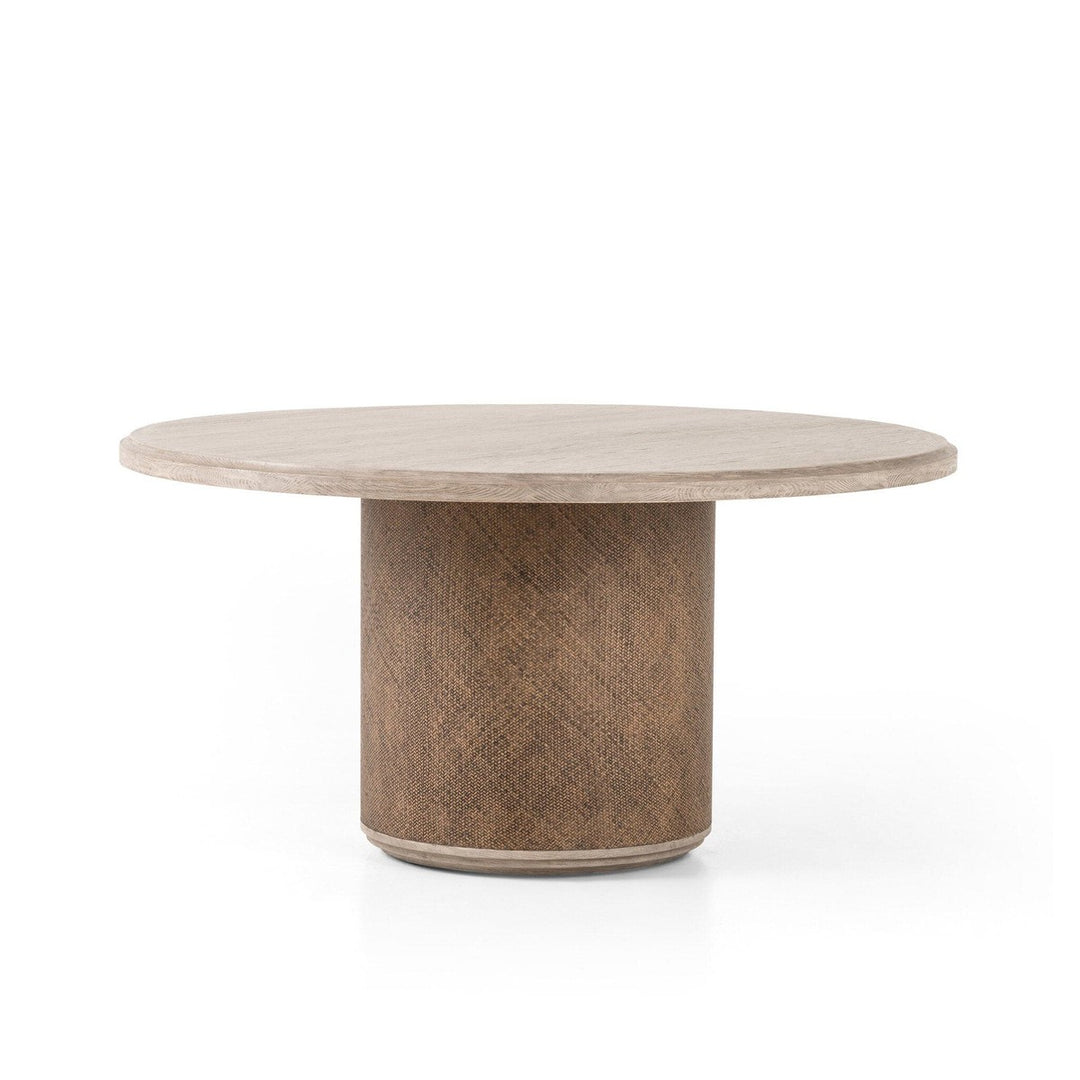 Kiara Round Dining Table - Weathered Blonde Oak