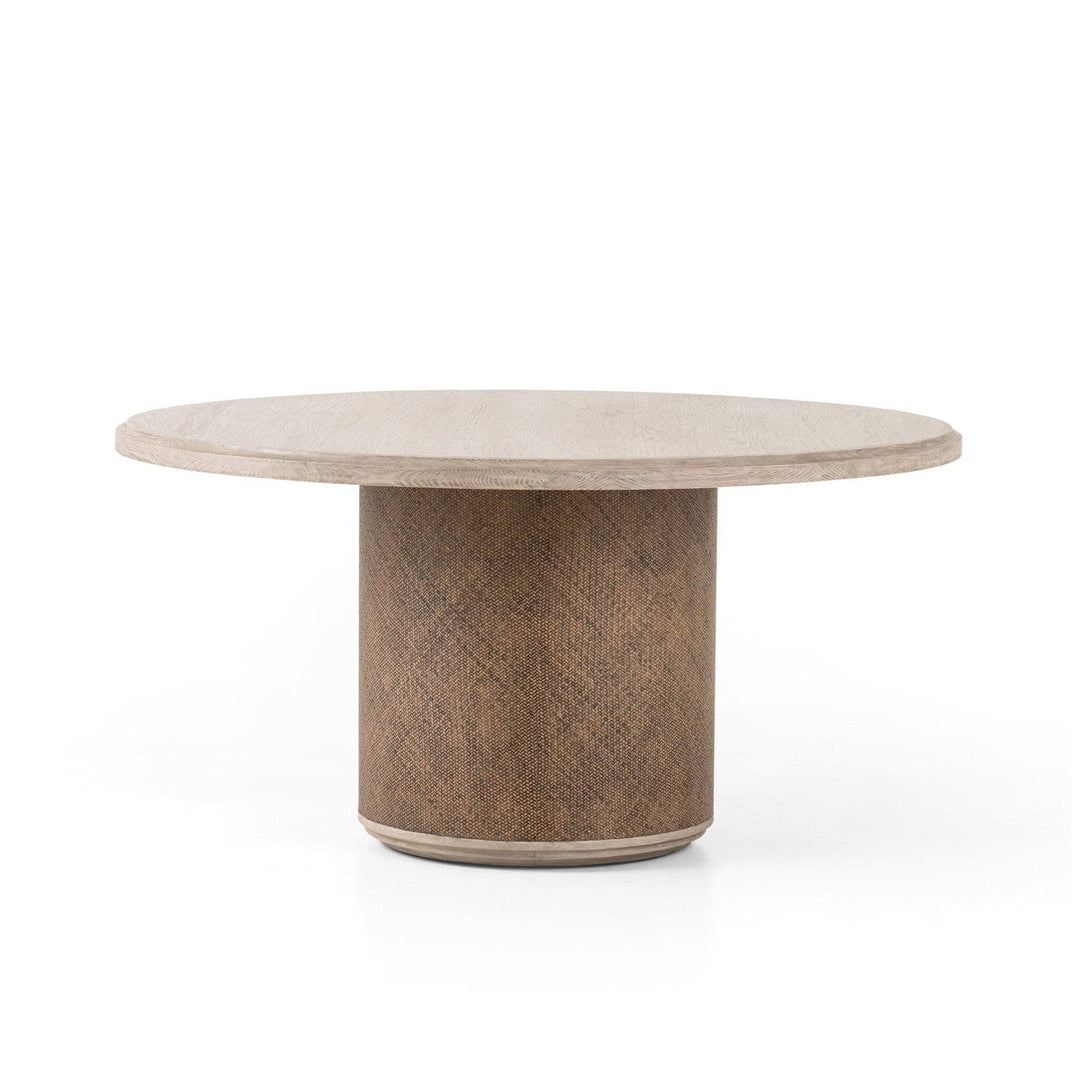 Kiara Round Dining Table - Weathered Blonde Oak