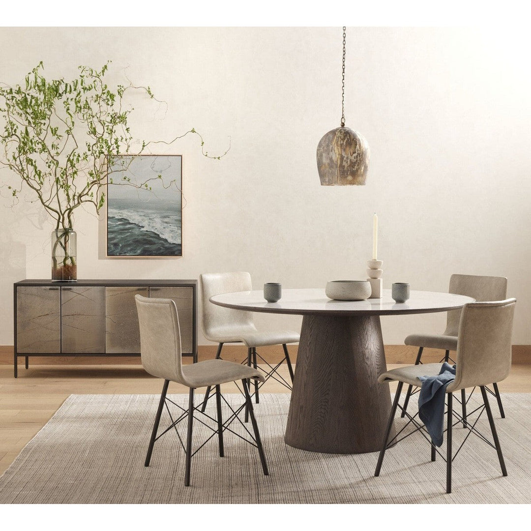 Skylar Round Dining Table - White Marble