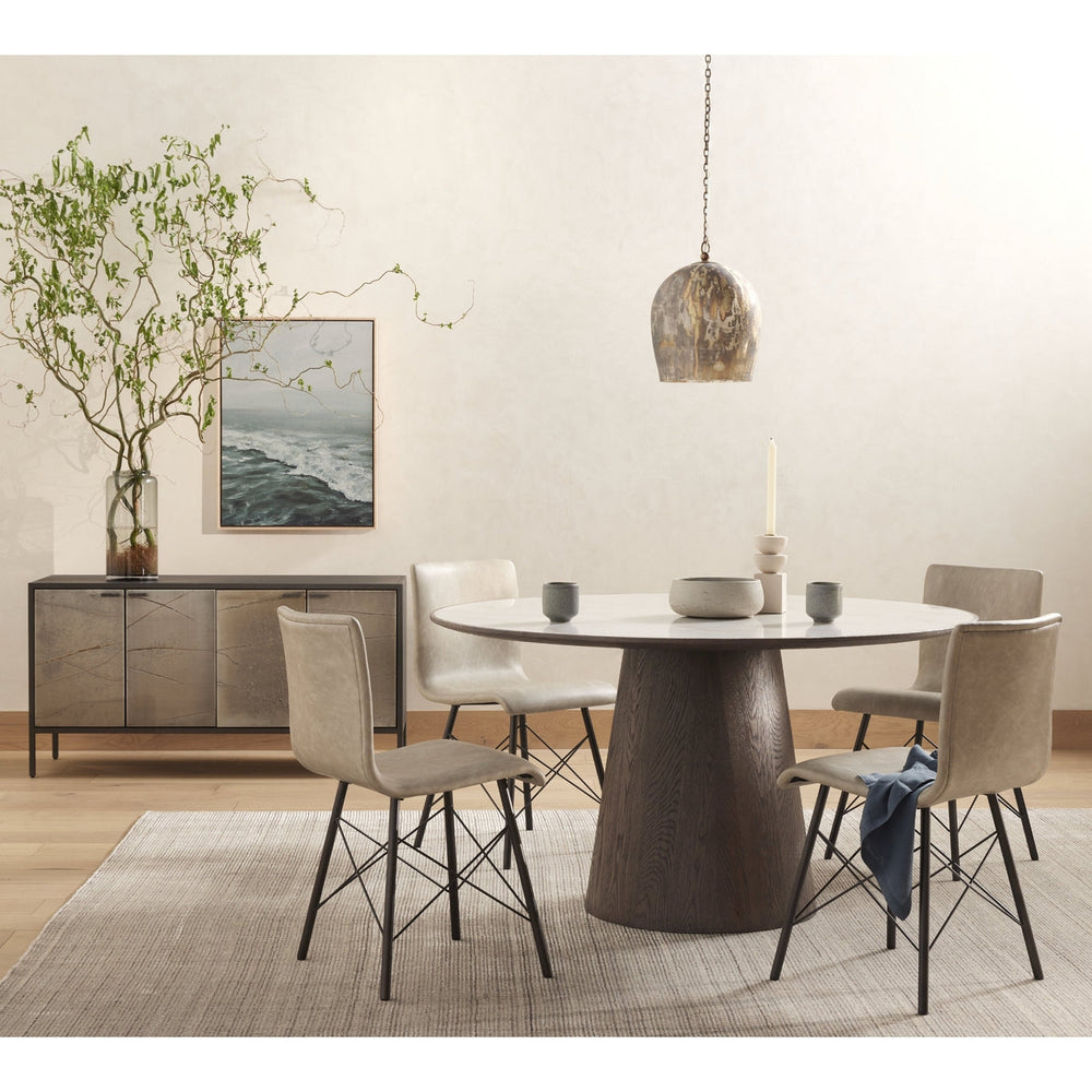 Skye Round Dining Table-White Marble-Four Hands-FH-228008-001-Dining Tables-2-France and Son