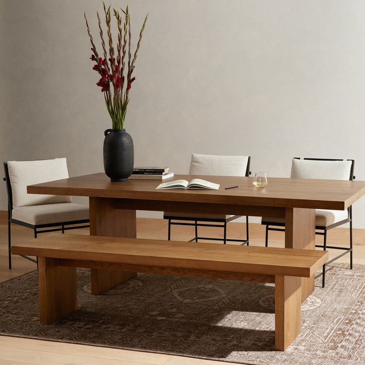 Edwin Dining Table - Amber Oak Resin