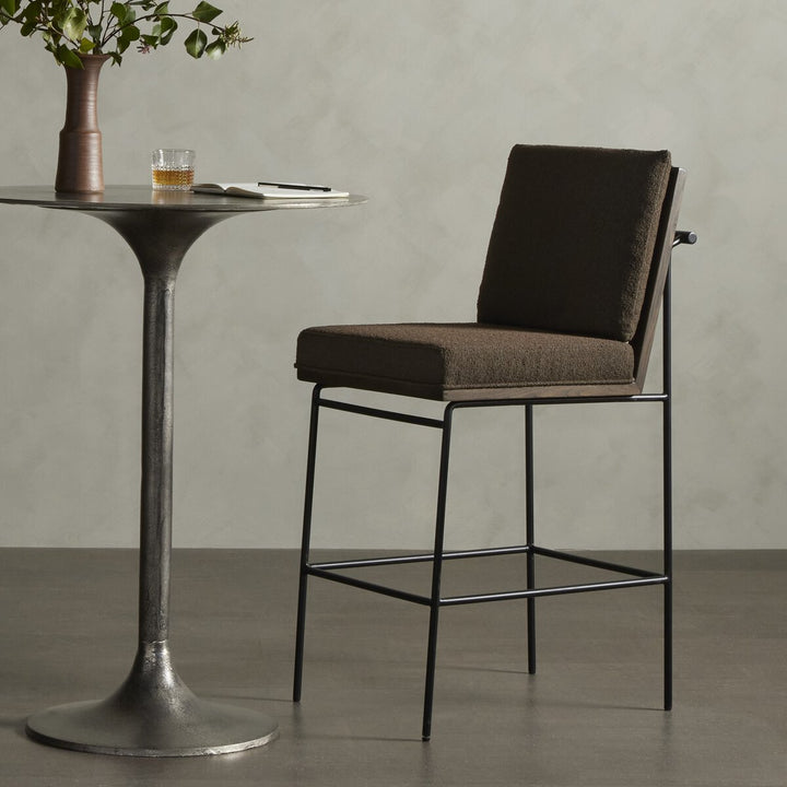 Rhodes Bar + Counter Stool - Fiqa Boucle Cocoa - Counter