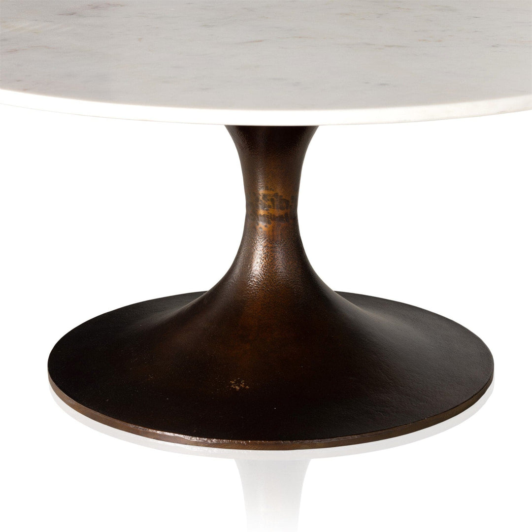 Simone Round Coffee Table - Polished White Marble