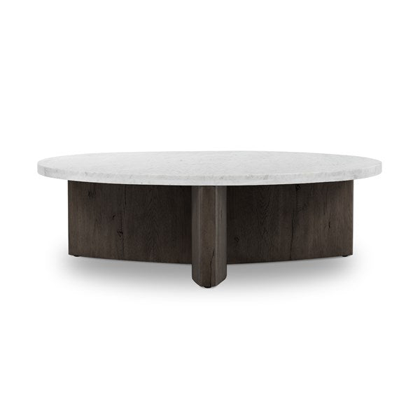 Toli Coffee Table-Four Hands-FH-228121-010-Coffee TablesSmoked Black Veneer / Italian White Marble-15-France and Son