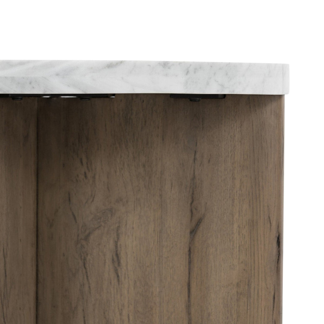 Toby End Table - Italian White Marble & Rustic Grey