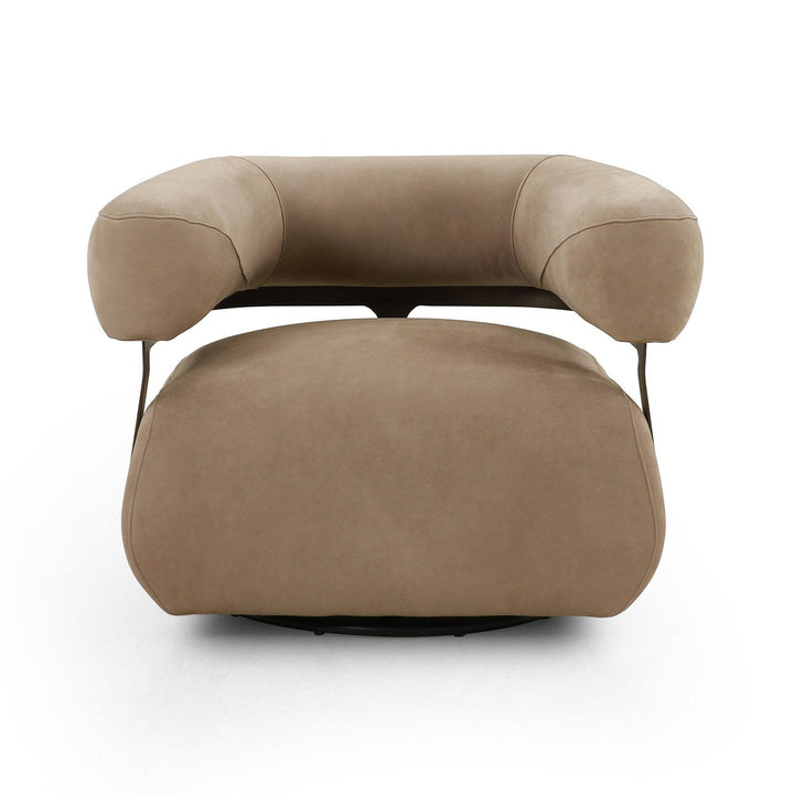 Garrett Swivel Chair - Nubuck Silver