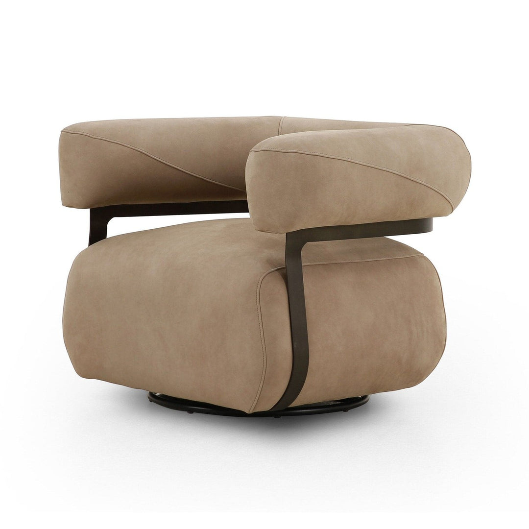 Garrett Swivel Chair - Nubuck Silver