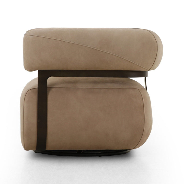 Garrett Swivel Chair - Nubuck Silver