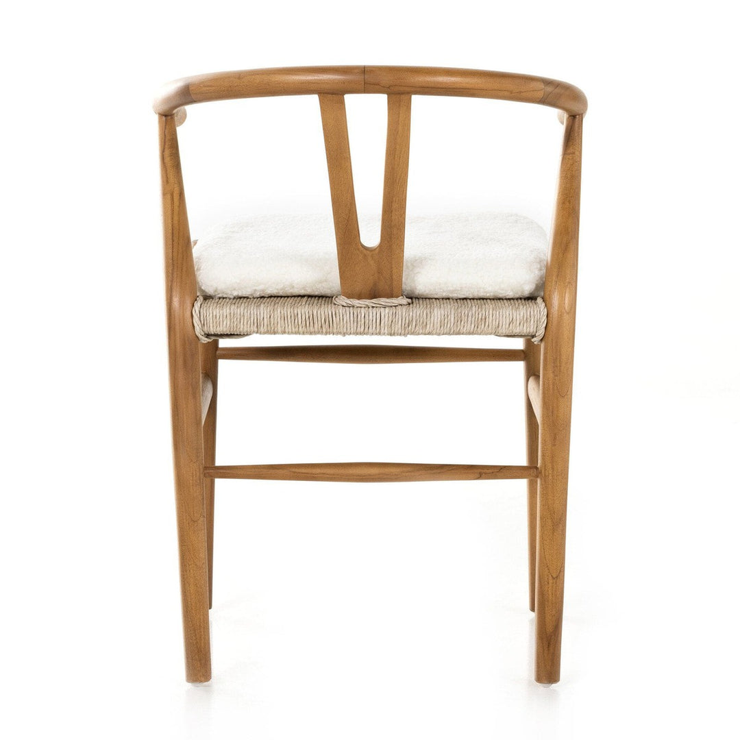 Maestro Dining Chair W/ Cushion - Cream Shorn Sheepskin