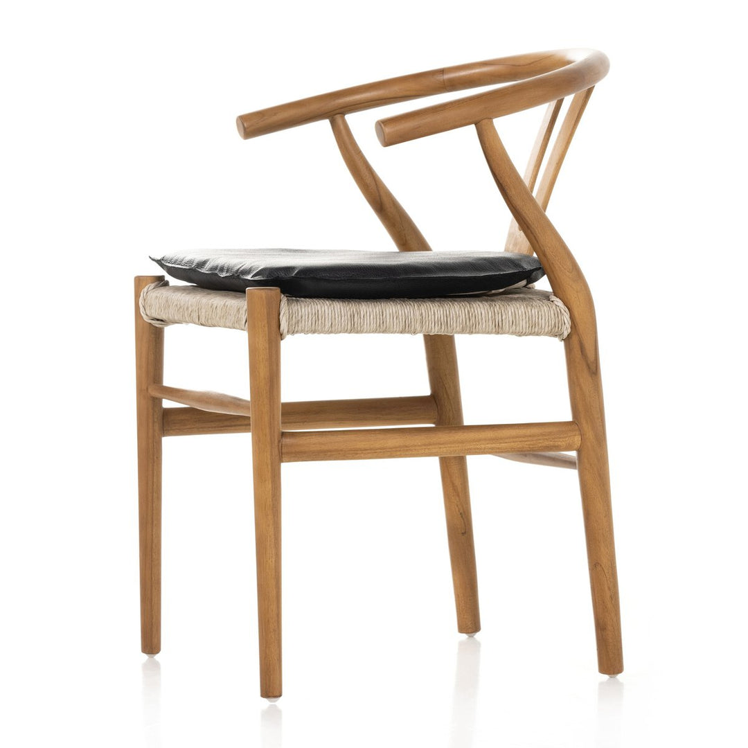 Modelo Dining Chair W/ Cushion - Natural Teak - Pebble Black