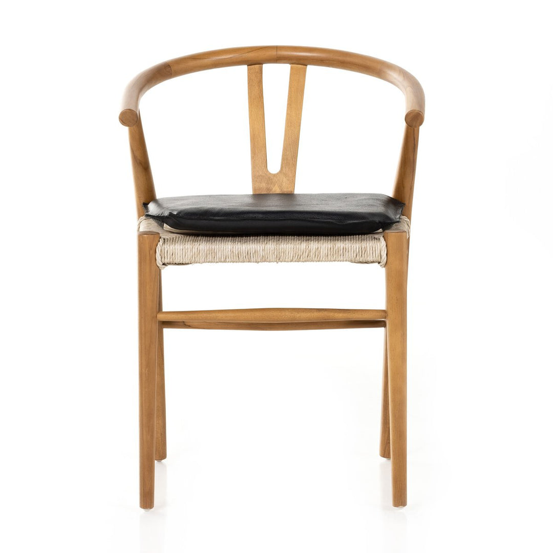 Modelo Dining Chair W/ Cushion - Natural Teak - Pebble Black