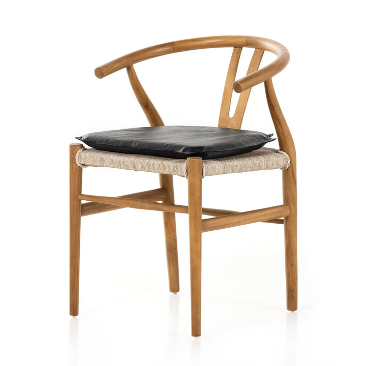 Modelo Dining Chair W/ Cushion - Natural Teak - Pebble Black