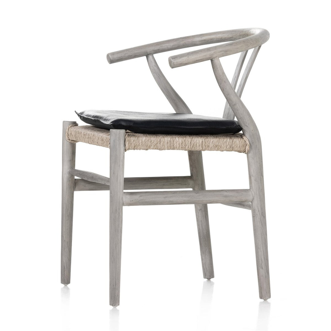 Modelo Dining Chair W/ Cushion - Weathered Grey Teak - Pebble Black