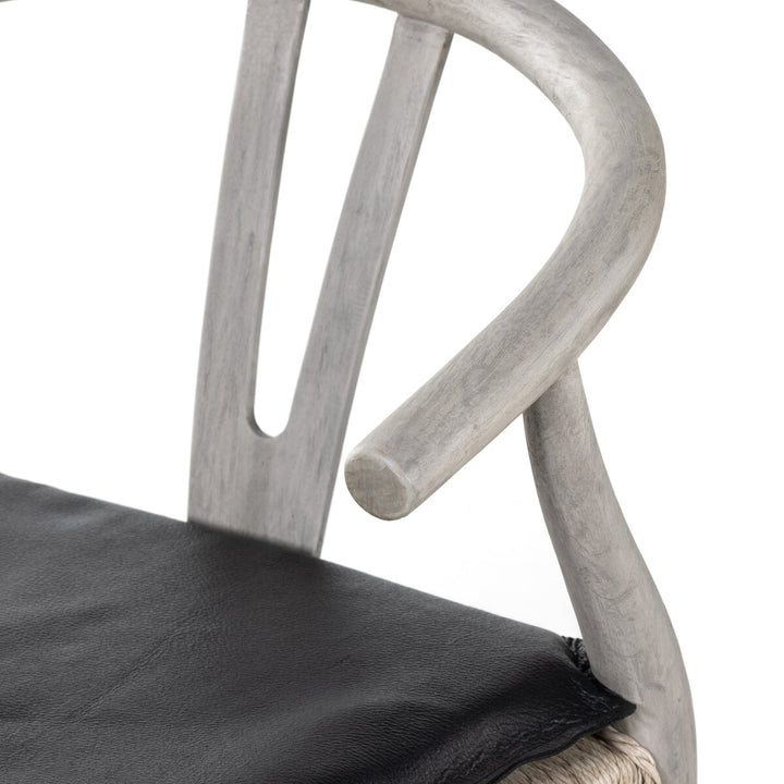 Modelo Dining Chair W/ Cushion - Weathered Grey Teak - Pebble Black