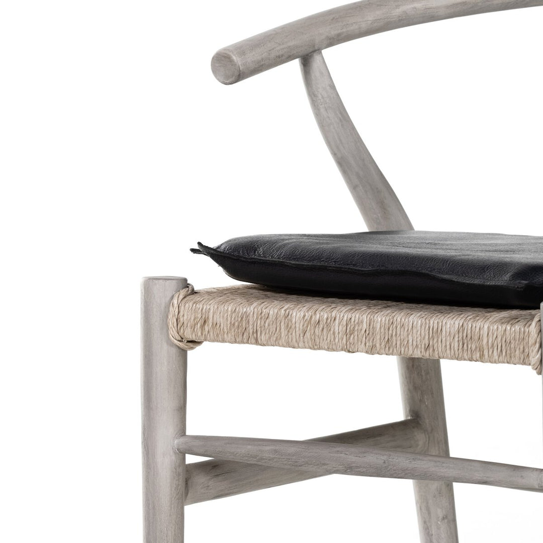 Modelo Dining Chair W/ Cushion - Weathered Grey Teak - Pebble Black