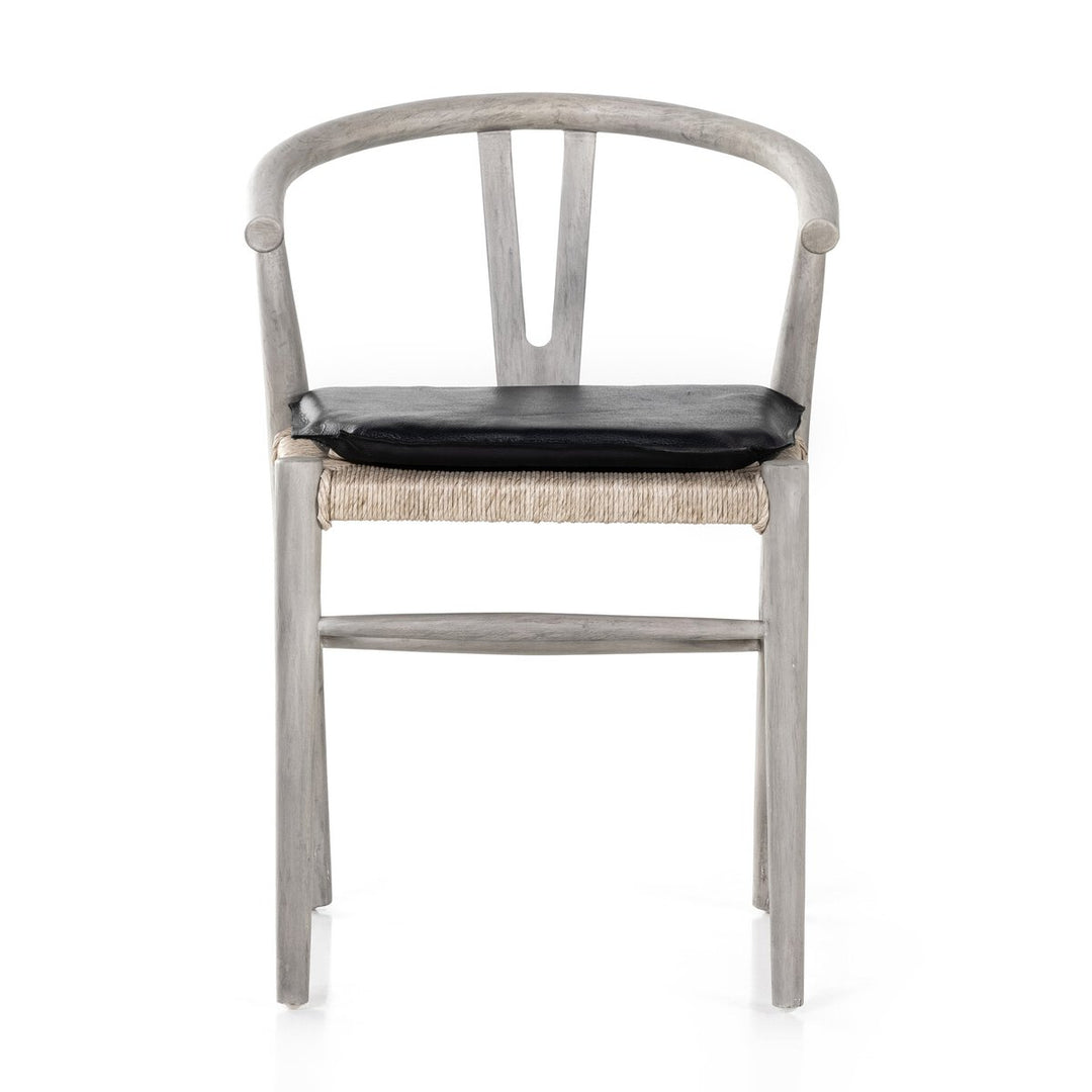 Modelo Dining Chair W/ Cushion - Weathered Grey Teak - Pebble Black