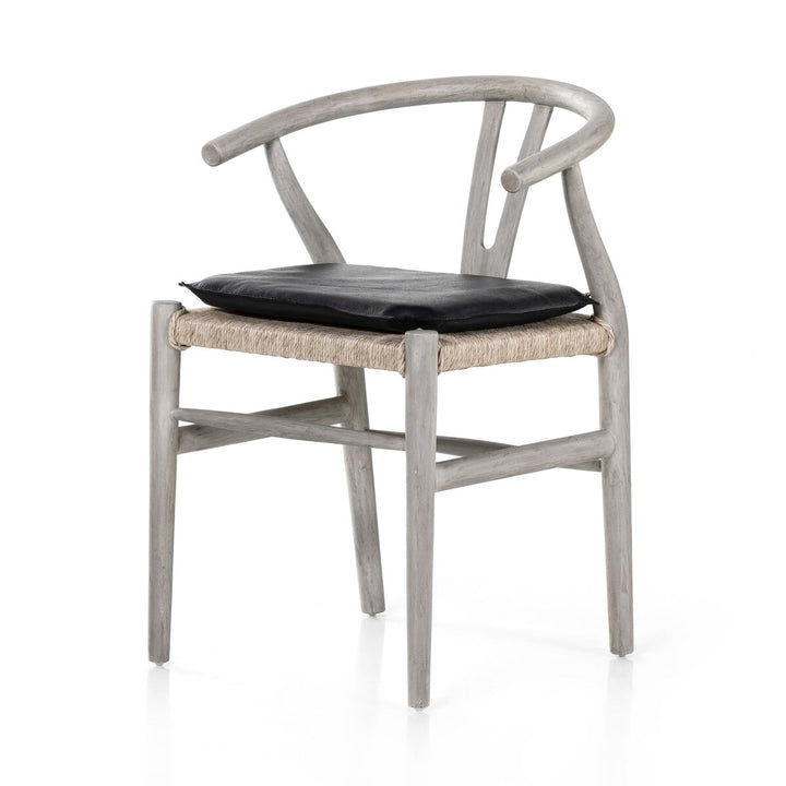 Modelo Dining Chair W/ Cushion - Weathered Grey Teak - Pebble Black