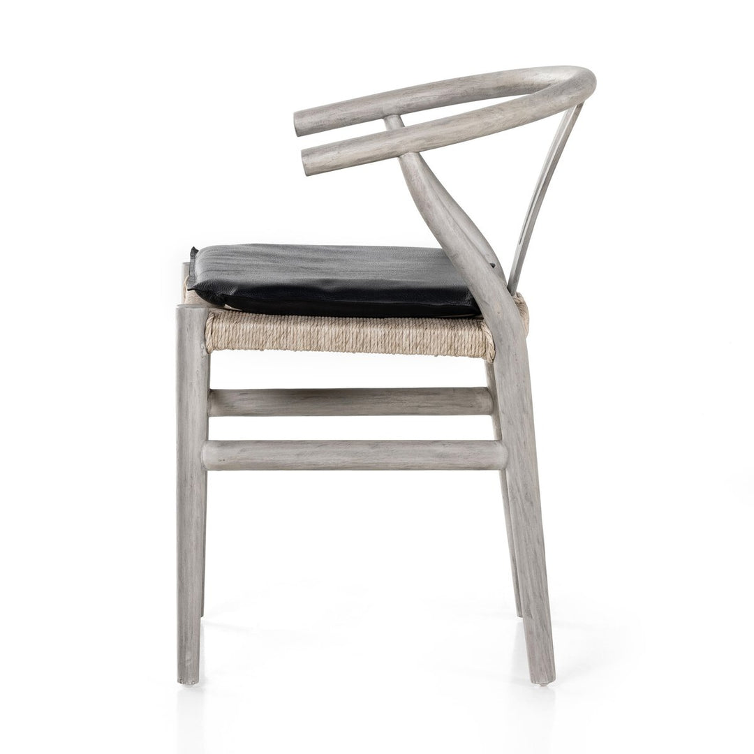 Modelo Dining Chair W/ Cushion - Weathered Grey Teak - Pebble Black