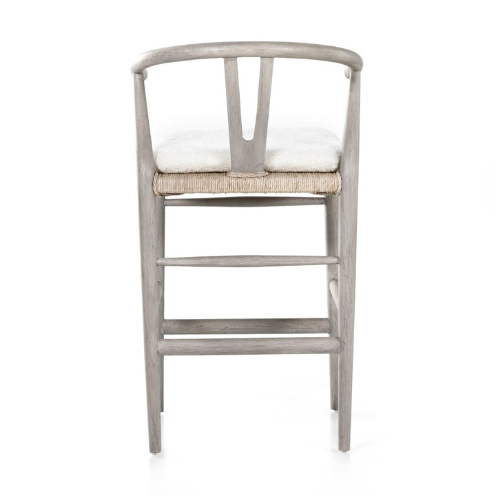 Modelo Bar + Counter Stool - Counter Stool - Weathered Grey - Cream Shorn Sheepskin