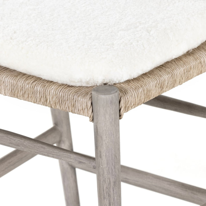 Modelo Bar + Counter Stool - Counter Stool - Weathered Grey - Cream Shorn Sheepskin