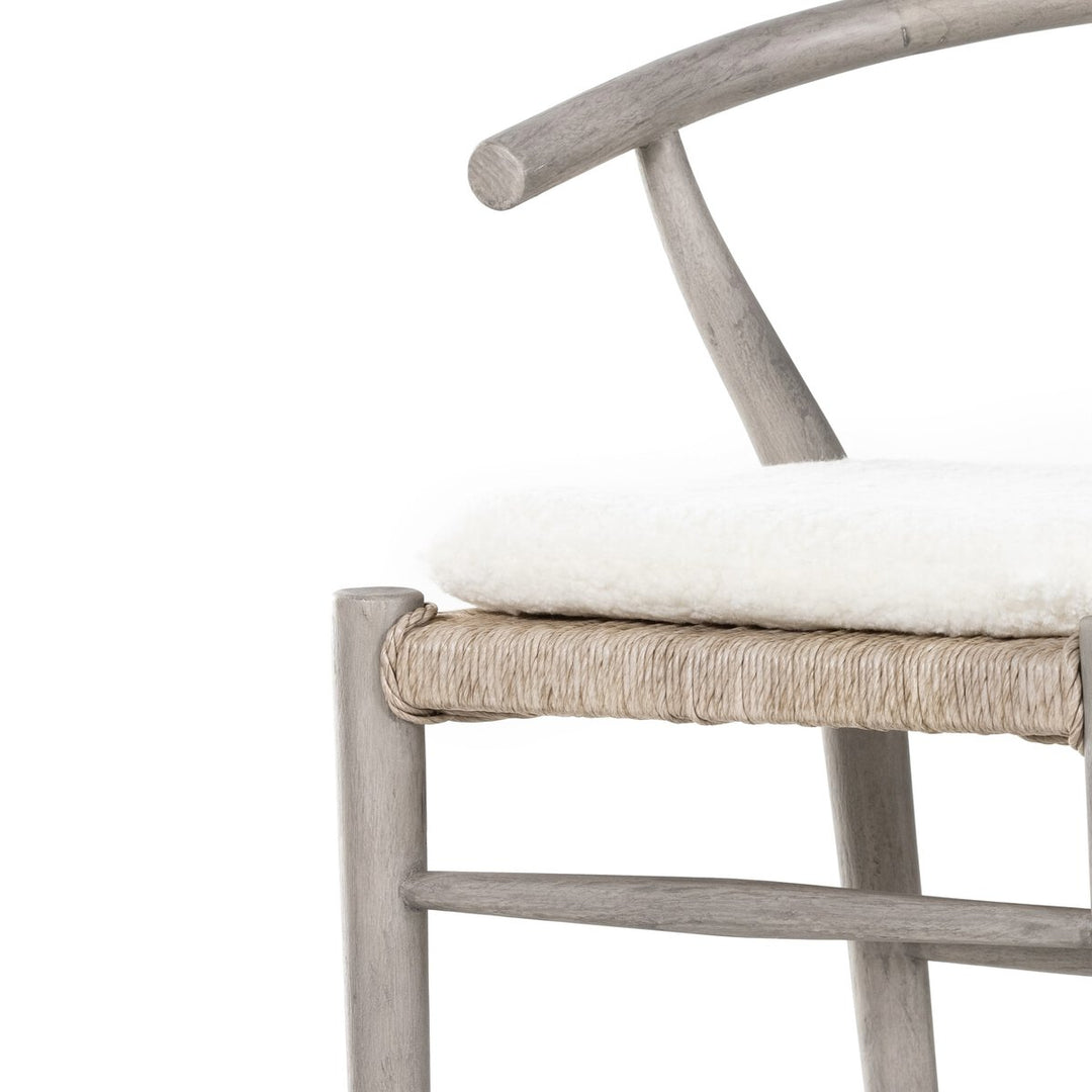 Modelo Bar + Counter Stool - Counter Stool - Weathered Grey - Cream Shorn Sheepskin