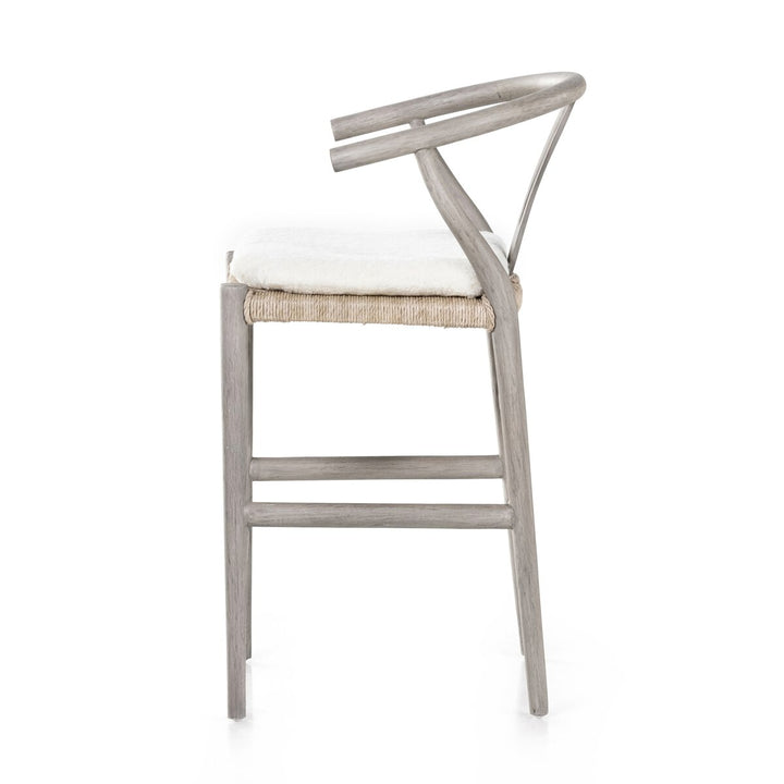 Modelo Bar + Counter Stool - Counter Stool - Weathered Grey - Cream Shorn Sheepskin