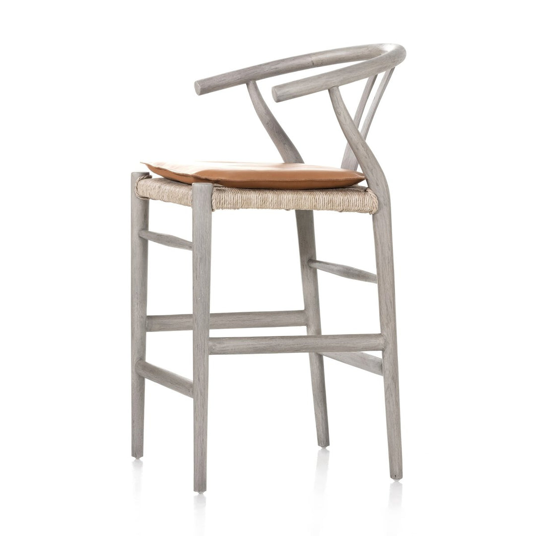 Modelo Bar + Counter Stool - Counter Stool - Weathered Grey - Whiskey Saddle