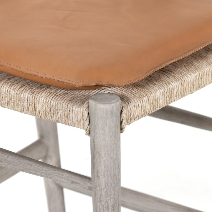 Modelo Bar + Counter Stool - Counter Stool - Weathered Grey - Whiskey Saddle