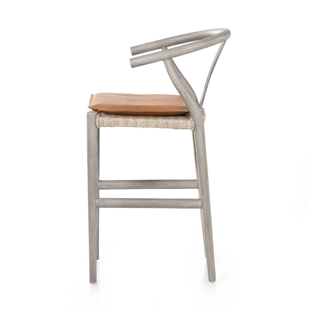 Modelo Bar + Counter Stool - Counter Stool - Weathered Grey - Whiskey Saddle