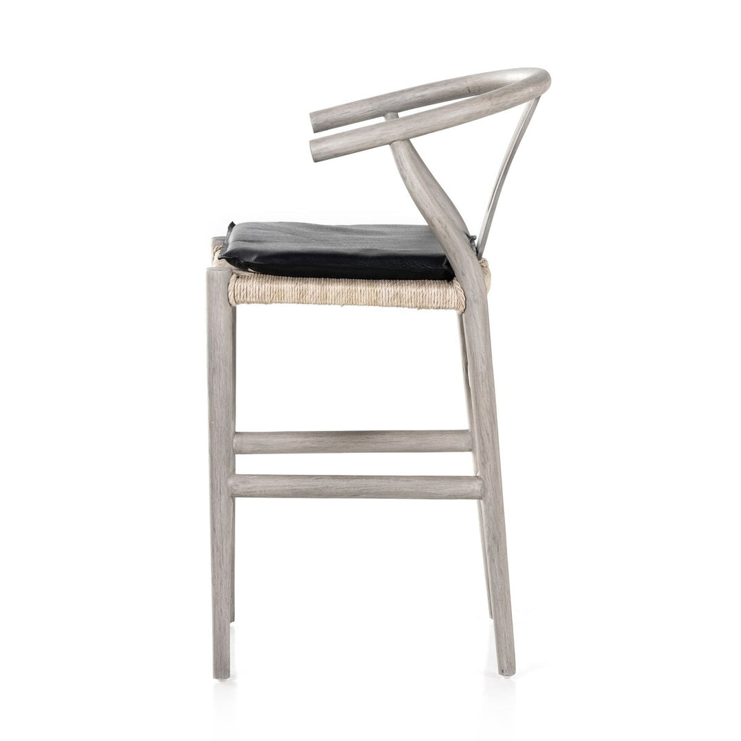 Modelo Bar + Counter Stool - Counter Stool - Weathered Grey - Pebble Black